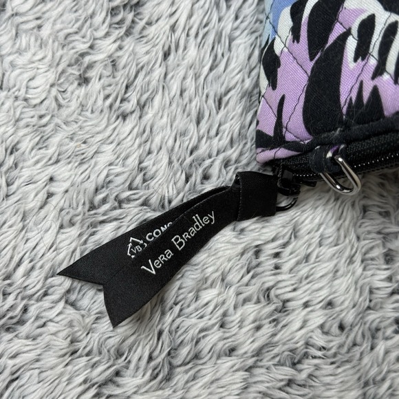 Vera Bradley Cotton Bifold Wallet in Floating Plum Pansies RFID Protected - Picture 6 of 10